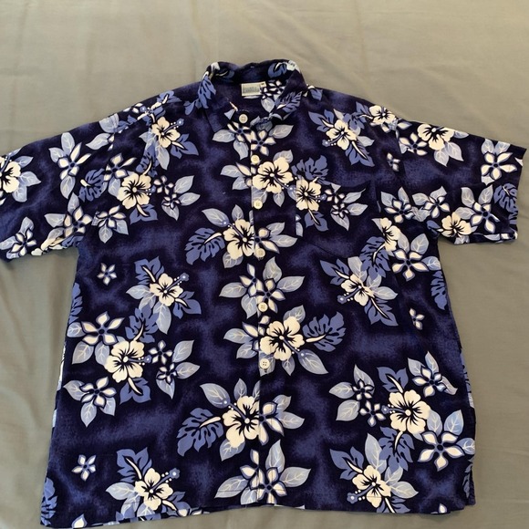Island X Hawaii Other - Island X Hawaii Shirt Mens Medium Blue Floral Hawaiian Short Sleeve Button Front